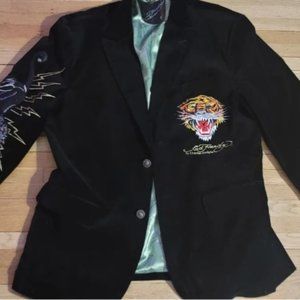 ED HARDY BLACK VELVET BLAZER
